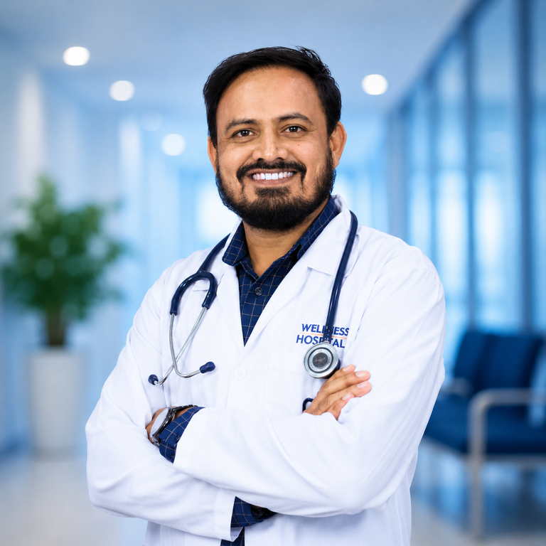Portrait of Dr Dharavath Devendar, Pediatrics specialist at Wellness Hospitals